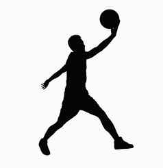 轮廓篮球球员跳球
