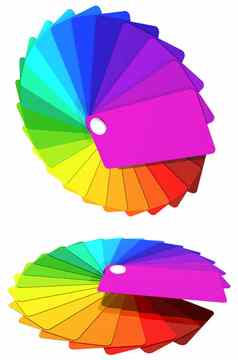 五彩缤纷的卡片风扇颜色彩虹