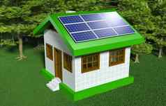 小房子太阳能面板