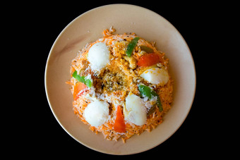 炸大米蔬菜咖喱海鲜