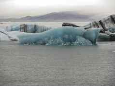 美丽的冰川环礁湖杰古沙龙冰隆冰岛