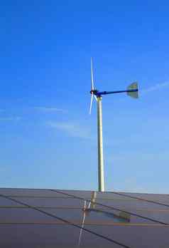 风涡轮太阳能能源面板