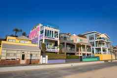 圣诞老人莫妮卡加州海滩色彩斑斓的房子