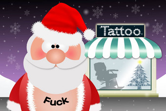 圣诞老人老人纹身