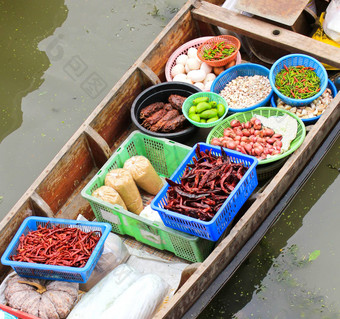 传统的浮动市场泰国