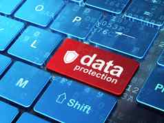 隐私概念盾数据保护电脑键盘