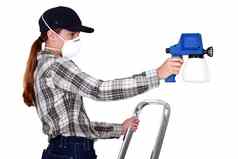 女人穿面具spraygun