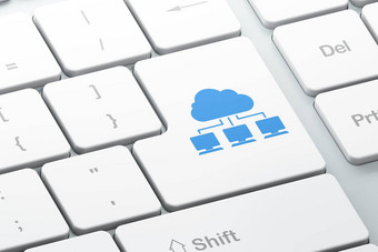 云技术概念云网络电脑键盘巴克