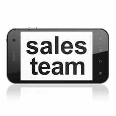 市场营销概念销售团队智能手机