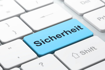 隐私概念安全德国电脑键盘后台支持