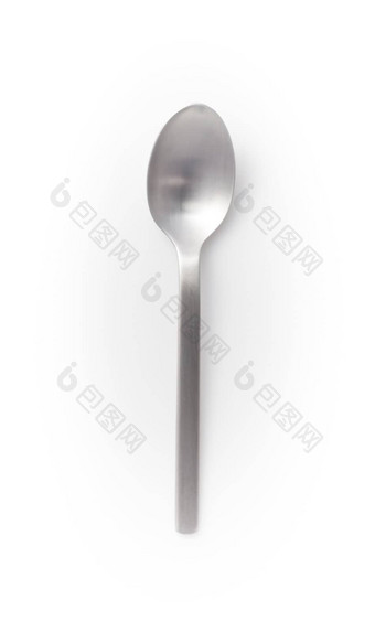 空不锈钢钢勺子孤立的白色背景