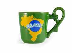 巴西咖啡杯孤立的白色背景