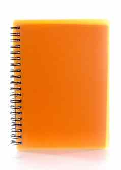 橙色螺旋书孤立的白色背景