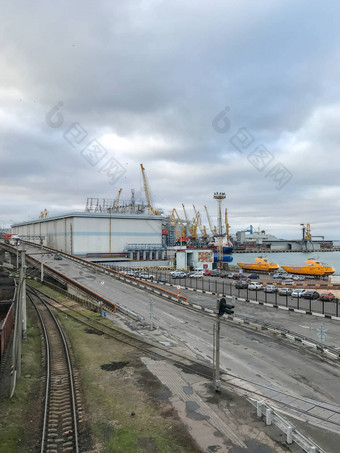 敖德萨乌克兰12月港口敖德萨港口敖德萨最大乌克兰海港最大港口黑色的海盆地
