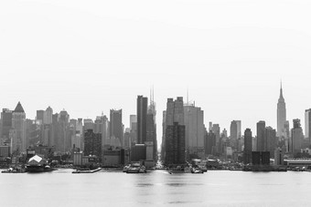 纽约城市中城曼哈顿天际线全景视图大道东荣耀公园哈德逊河