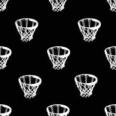 篮球篮子主题图形无缝的模式