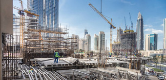 劳动者工作现代施工网站作品迪拜快城市发展consept