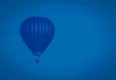 经典蓝色的彩色的热空气气球飞行天空健美的