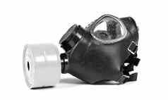 古董gasmask孤立的白色白色过滤器