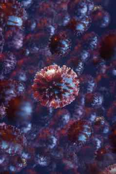 全球流感大流行显微镜表示冠状病毒宏