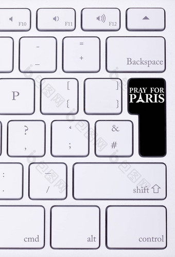黑色的按钮键盘祈祷巴黎标志
