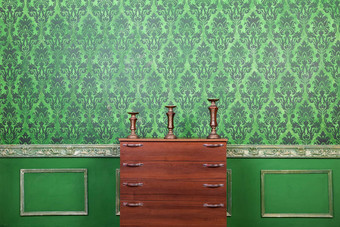 绿色古董室内洛可可模式背景