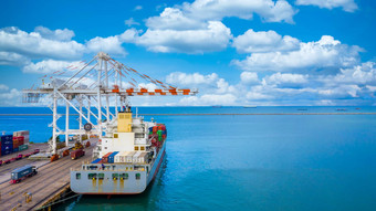 容器船卸货起重机船海港全球业务物流进口出口<strong>运费</strong>航运运输在世界范围内容器船容器船加载货物货物<strong>运费</strong>船