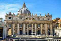 风景优美的视图圣彼得的教堂圣彼得广场广场三皮埃特罗梵蒂冈罗马意大利
