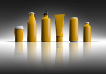 模型图片呈现黄色的瓶罐