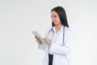 女医生医生持有平板电脑检查病人健康医院概念在线医疗保健信息紧急医疗保健援助服务医疗服务