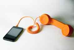 橙色模拟电话智能手机
