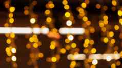 模糊的灯城市圣诞节照明金散景摘要背景水平横幅