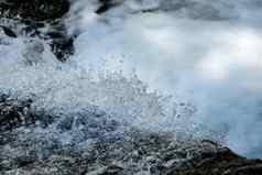 清晰的新鲜的流水结结巴巴地说自然溪环境水保护概念