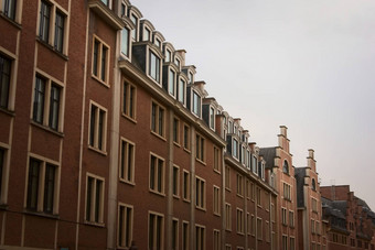 典型的佛兰德的体系结构住宅建筑布鲁塞尔比利时