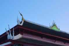 佛教寺庙什么wisunarat銮prabang老挝建筑细节龙蛇底玻璃马赛克点缀前