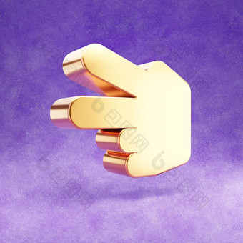手<strong>剪刀</strong>图标黄金光滑的手<strong>剪刀</strong>象征孤立的紫罗兰色的天鹅绒背景