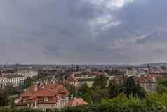 布拉格城市景观全景布拉格屋顶