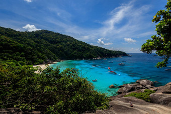 海滩海Similan岛屿