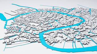 电子大型城市城市未来主义的技术概念