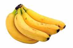 成熟的香蕉减少孤立的白色使香蕉