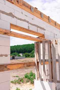 房子建设墙气体混凝土块木强化混凝土基金会