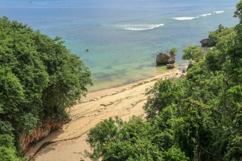 海滩空中视图巴东巴东海滩印尼安静的的地方电晕病毒时间