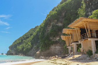 竹子房子桑迪海滩巴厘岛印尼