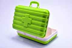 绿色可移植的行李类型医学盒子