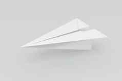 白色纸飞机白色背景呈现