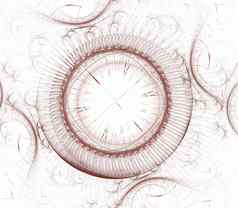看数字分形设计古董时间时钟系列设计组成时间分形几何符号比喻主题过去的未来时间旅行现代科学