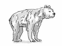 short-faced熊已经灭绝的北美国野生动物卡通画