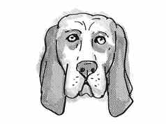 巴塞特猎犬狗品种卡通复古的画