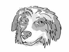 伯恩山狗狗品种卡通复古的画