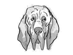 侦探犬狗品种卡通复古的画